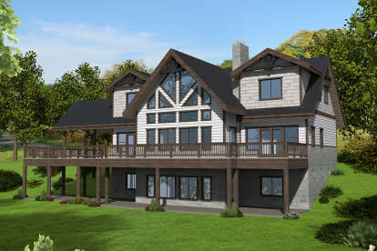 Lake Front House Plan #039-00713 Elevation Photo