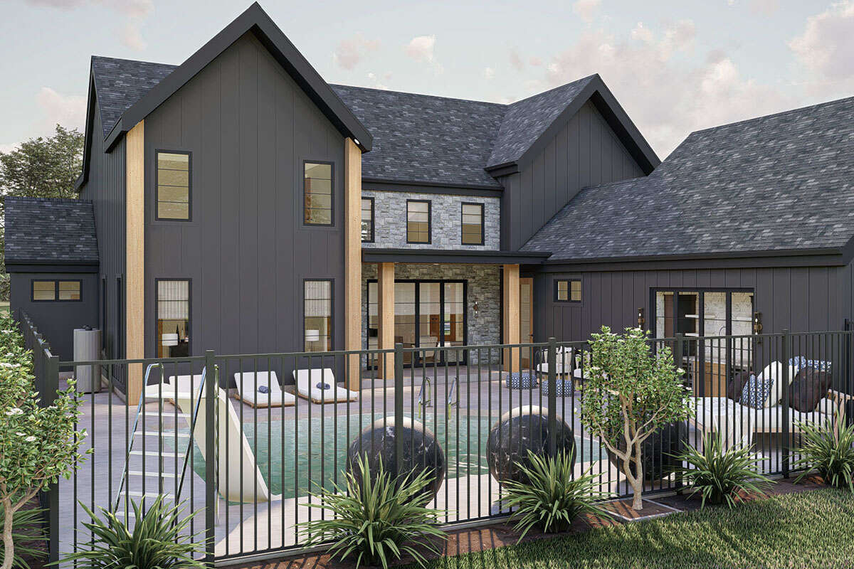 Modern Transitional Plan: 3,303 Square Feet, 4 Bedrooms, 3.5 Bathrooms ...