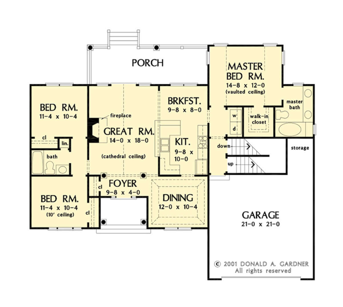 Main Floor w/ Basement Stair Location for House Plan #2865-00368