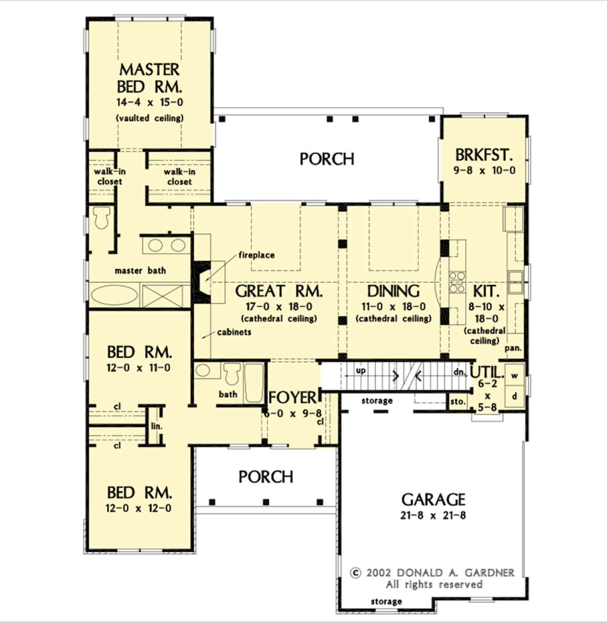 Main Floor w/ Basement Stair Location for House Plan #2865-00369