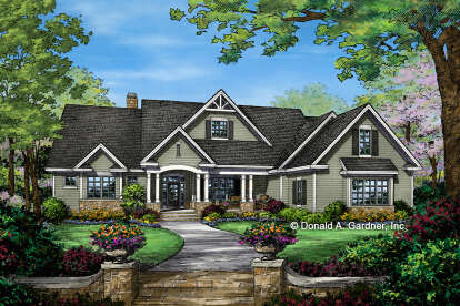 House Plan House Plan #28669 Angled Front Elevation