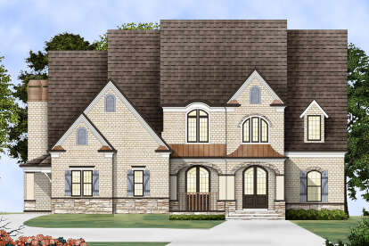 European House Plan #4195-00052 Elevation Photo