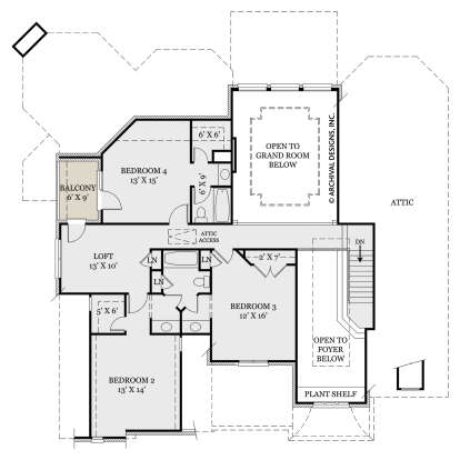 Second Floor for House Plan #4195-00052