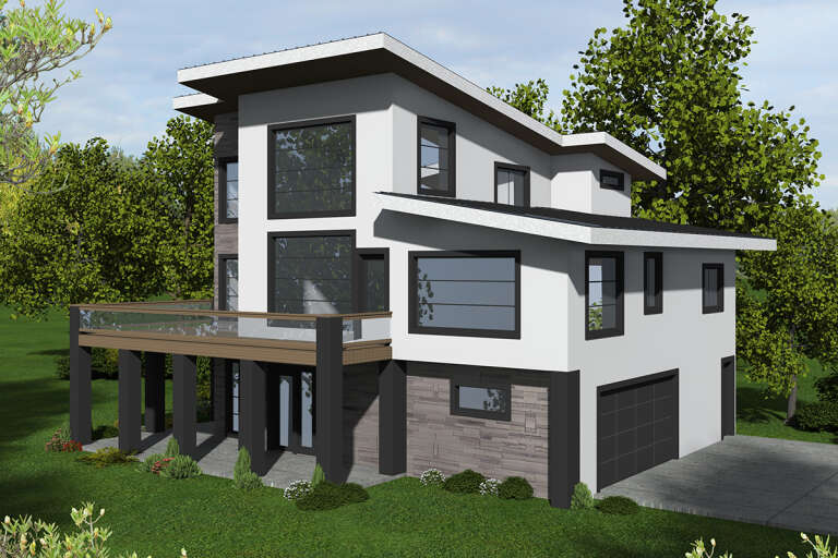 House Plan House Plan #28677 Angled Front Elevation