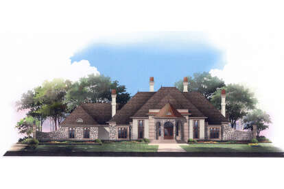 European House Plan #4195-00053 Elevation Photo