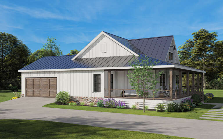 Modern Farmhouse House Plan #009-00334 Elevation Photo