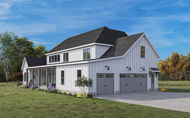 Modern Farmhouse House Plan #009-00335 Elevation Photo