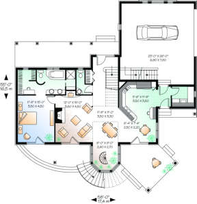 First Floor for House Plan #034-00029