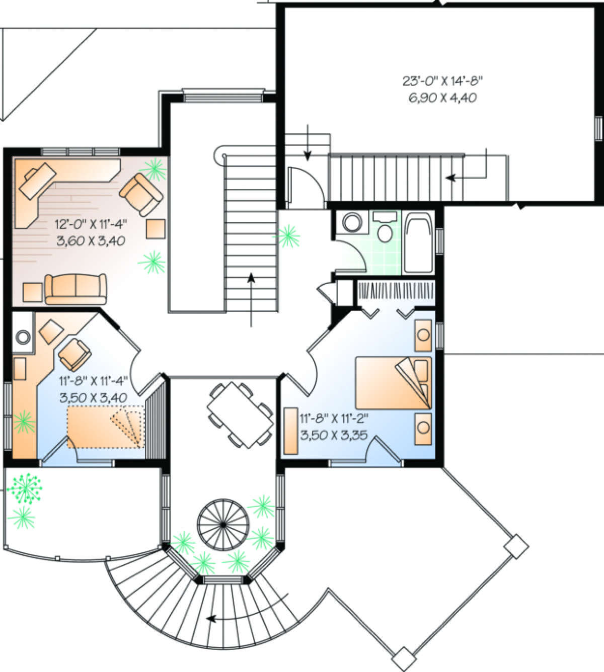 Second Floor for House Plan #034-00029