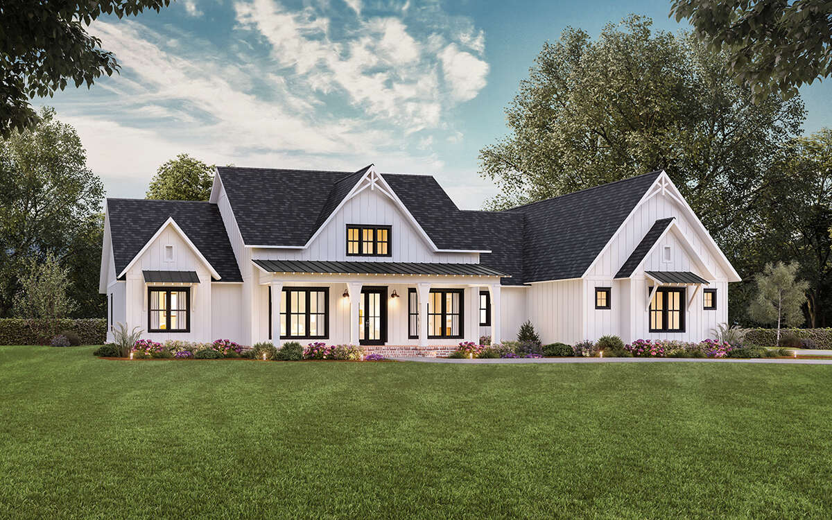 00092 Modern Farmhouse Plan: 3,346 Square Feet, 4-5 Bedrooms, 4 Bathrooms ...