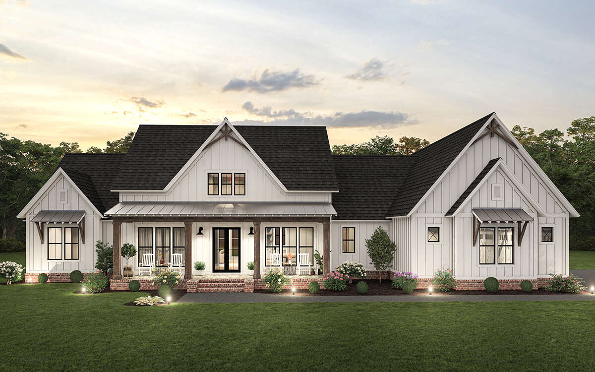00092 Modern Farmhouse Plan: 3,346 Square Feet, 4-5 Bedrooms, 4 Bathrooms ...