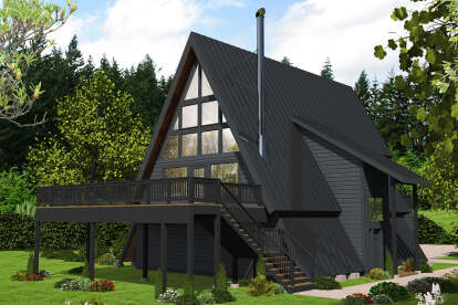 A Frame House Plan #039-00723 Elevation Photo