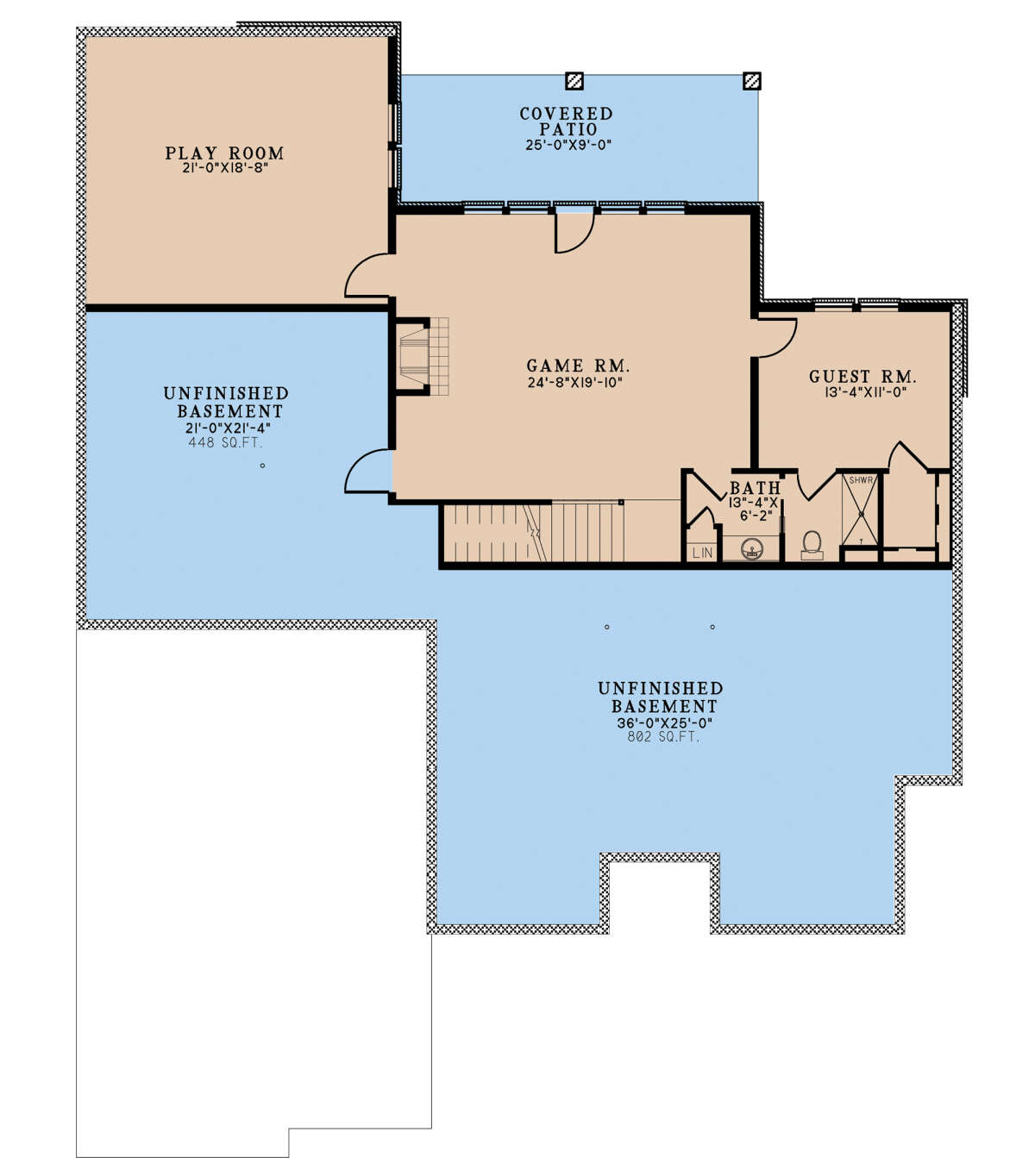 Basement for House Plan #8318-00340