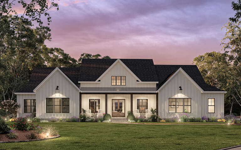 Modern Farmhouse House Plan #009-00337 Elevation Photo