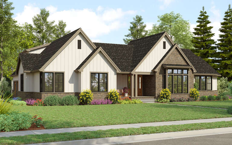 House Plan House Plan #28734 Angled Front Elevation