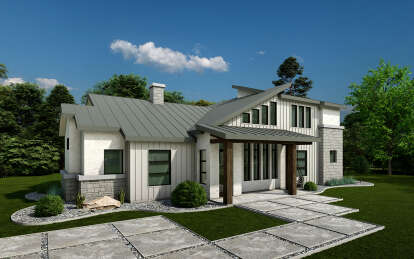 Modern House Plan #5445-00487 Elevation Photo