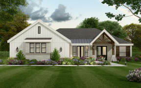 Modern Farmhouse House Plan #5445-00488 Elevation Photo