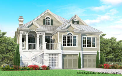 Coastal House Plan #8436-00112 Elevation Photo