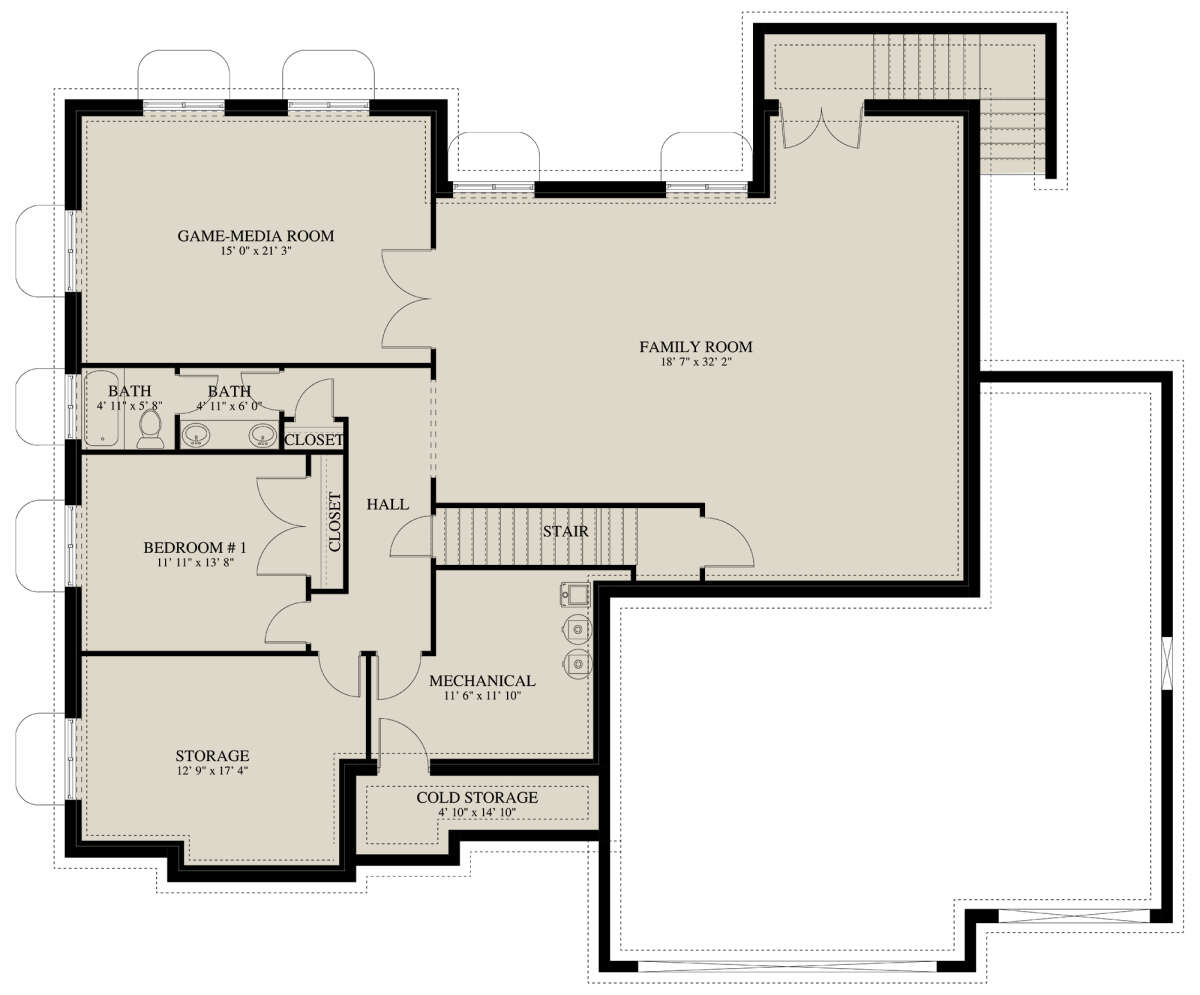 Basement for House Plan #2802-00196
