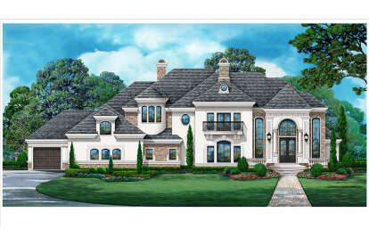 European House Plan #5445-00493 Elevation Photo