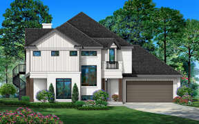 Contemporary House Plan #5445-00494 Elevation Photo