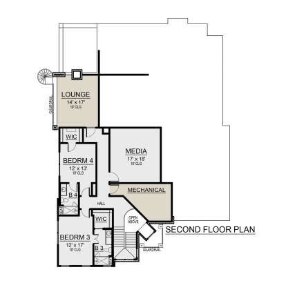 Second Floor for House Plan #5445-00494