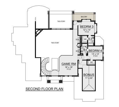 Second Floor for House Plan #5445-00496