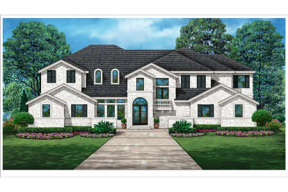 European House Plan #5445-00497 Elevation Photo