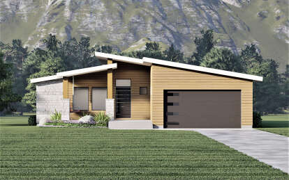 Contemporary House Plan #6422-00078 Elevation Photo