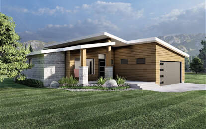 Contemporary House Plan #6422-00078 Elevation Photo