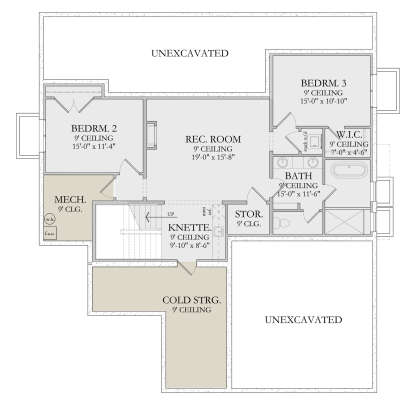 Basement for House Plan #6422-00078