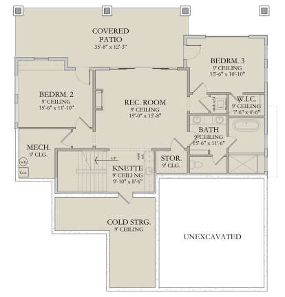 Optional Walkout Basement for House Plan #6422-00078