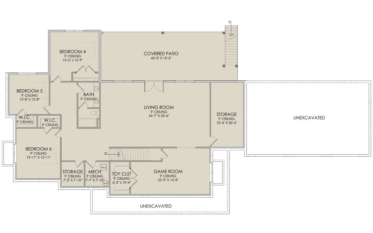 Walkout Basement for House Plan #6422-00079