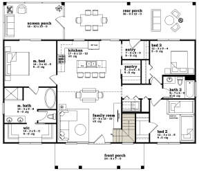 Main Floor w/ Basement Stair Location for House Plan #7174-00008