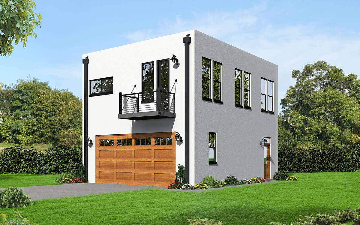 Modern 2 Car Garage Plan - 1,500 Square Feet, 2 Bedrooms, 1 Bathroom ...