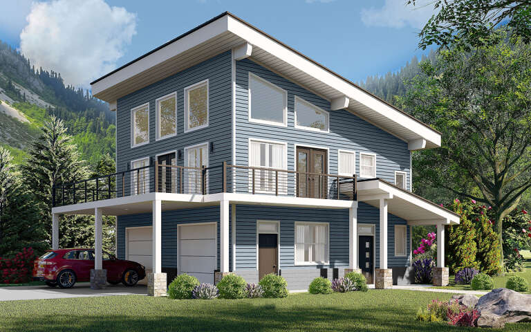 House Plan House Plan #28765 Angled Front Elevation