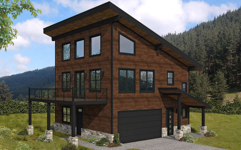 House Plan House Plan #28766 Angled Front Elevation