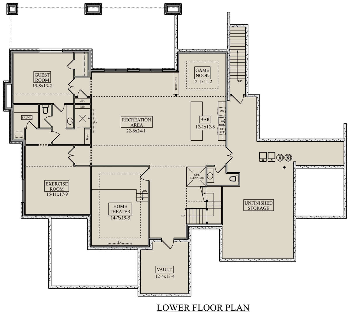 Basement for House Plan #5631-00211
