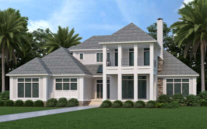 Coastal House Plan #048-00290 Elevation Photo