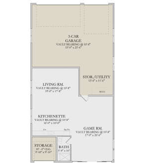 Garage Floor for House Plan #6422-00084