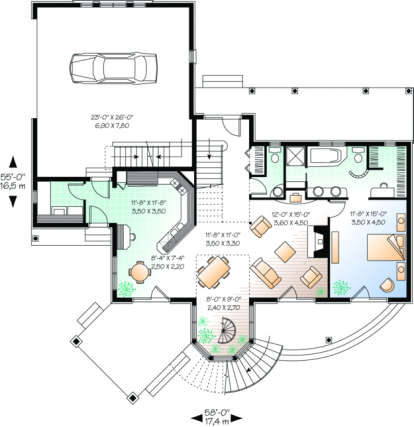 First Floor for House Plan #034-00030