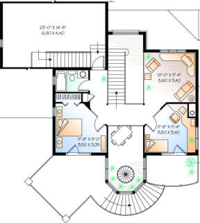Second Floor for House Plan #034-00030