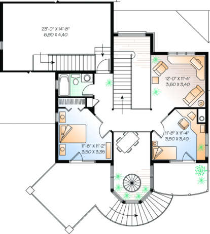 Second Floor for House Plan #034-00030