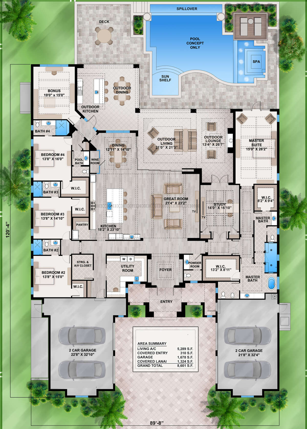 Coastal Plan: 5,289 Square Feet, 4 Bedrooms, 5 Bathrooms - 207-00109