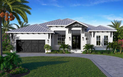 Coastal House Plan #207-00110 Elevation Photo