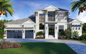 Coastal House Plan #207-00111 Elevation Photo
