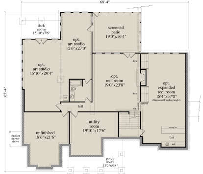 Basement for House Plan #5458-00089