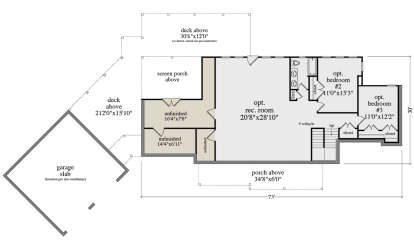 Basement for House Plan #5458-00090