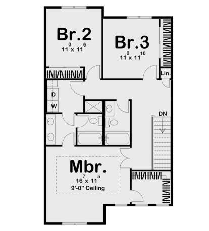 Second Floor for House Plan #963-00752
