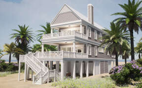 Coastal House Plan #028-00181 Elevation Photo